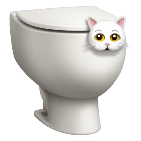 Toilet with a cat's head sticker
