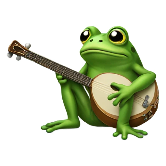 very sad frog that is crying with a banjo and he’s crying very sad sticker