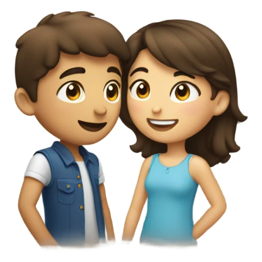 brunette boy and girl in love sticker