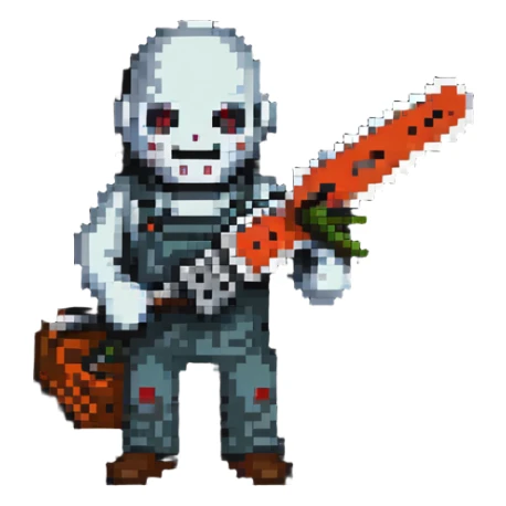 Horror movie character with chainsaw sticker