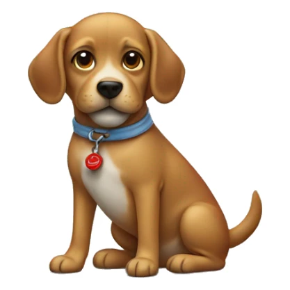 Dog wearing crew neck, light blue jeans and red shoes sticker