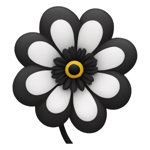 Flower with black petals and white in the middle sticker