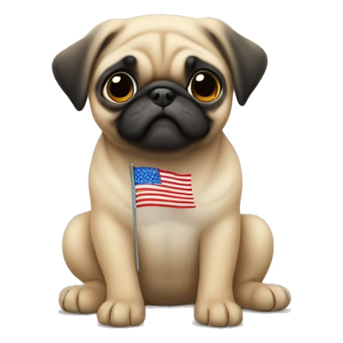Pug puppy in veteran’s day  sticker