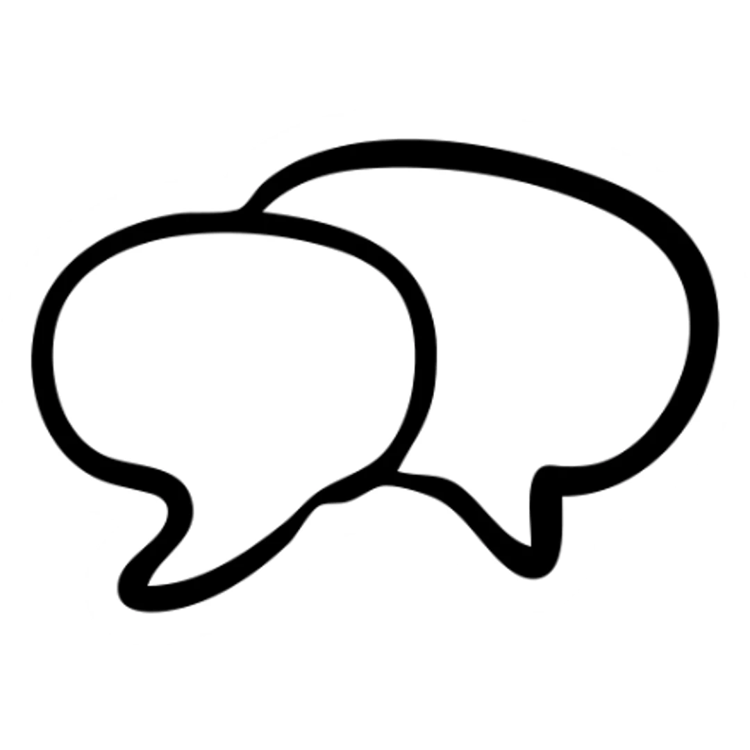 quotes icon speech bubble shape hand drawn black outline sticker