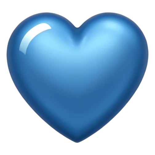 heart with a metallic blue finish sticker