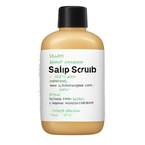 bottle of scalp scrub with label sticker