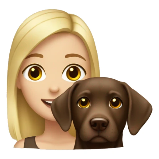 Blonde girl with chocolate Labrador sticker