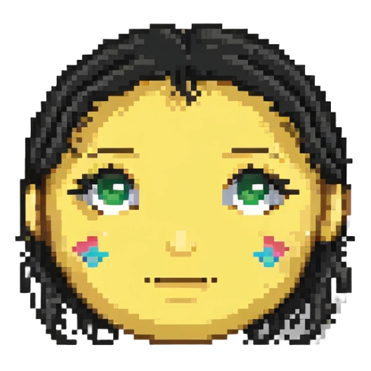 face emoji with one joined eyelash sticker