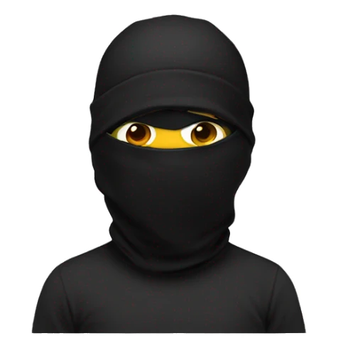 cs2 gamer  with a black balaclava on his head sticker