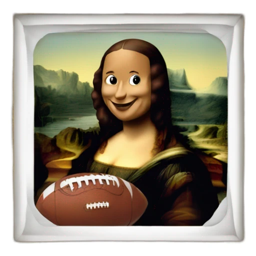mona lisa is playin football sticker