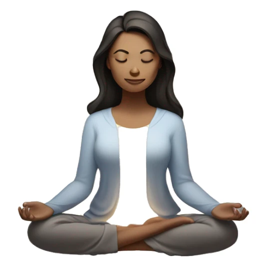 Dark haired white woman meditating with aura glow sticker