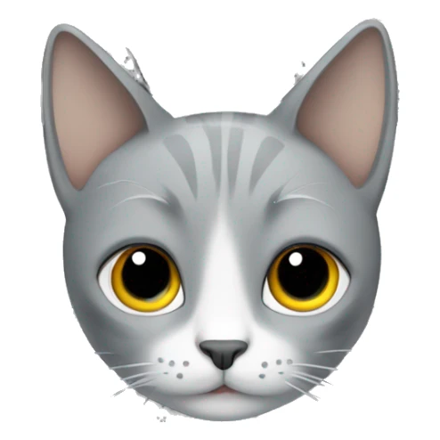 Grey cat in a grey Mercedes car sticker