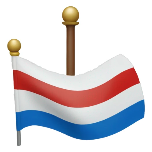 blue flag with a white circle in the middle, three stripes on the bottom white, red, green sticker