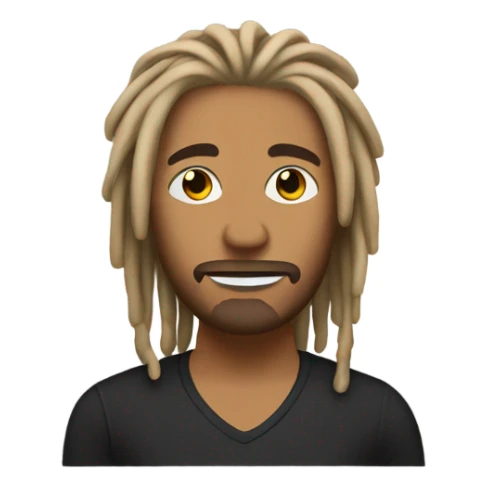 short tan man with black and blonde dreads sticker