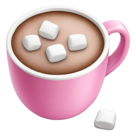 Pink cup of hot cocoa with marshmallows  sticker
