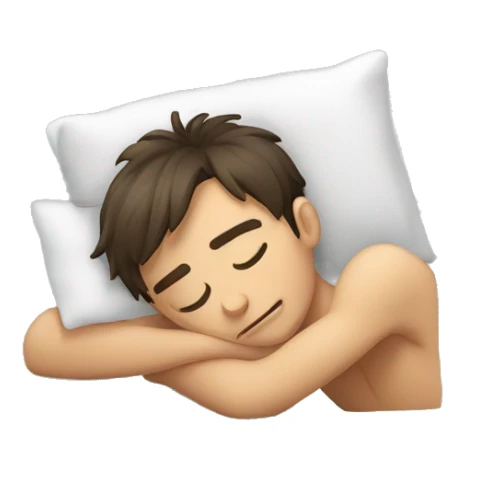 a young man tired from waking up sticker