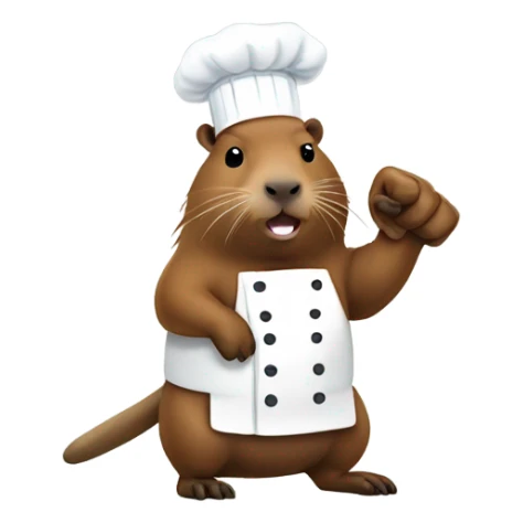 chef capybara folding the fist emoji in front of him  sticker