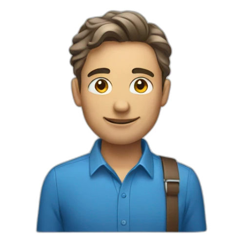 salesman with blue shirt sticker