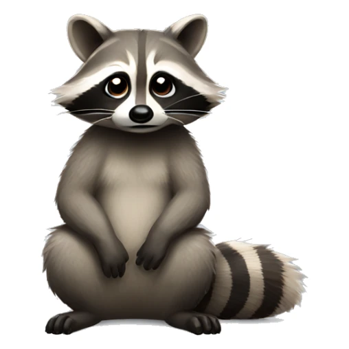 Raccoon sitting upright sticker