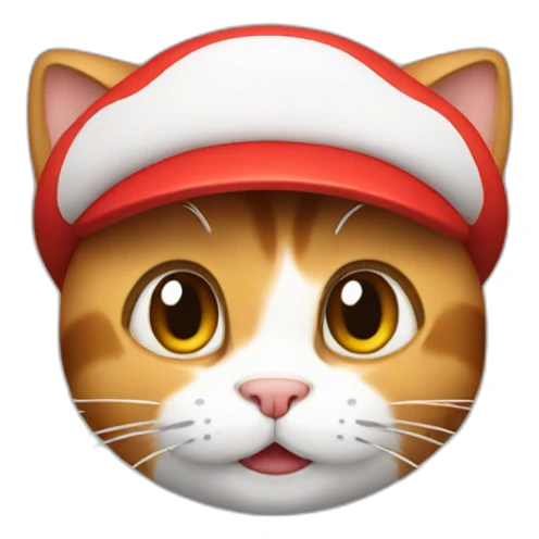 cat wearing mario costume sticker