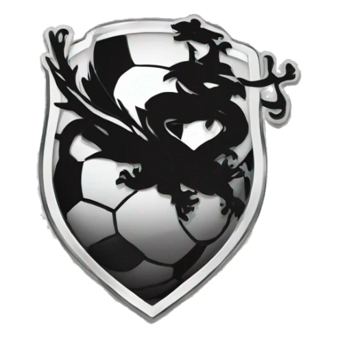 blason de football "Yakuza" avec un dragon noir sticker