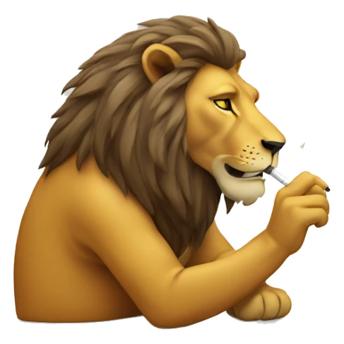 Lion smoking sticker
