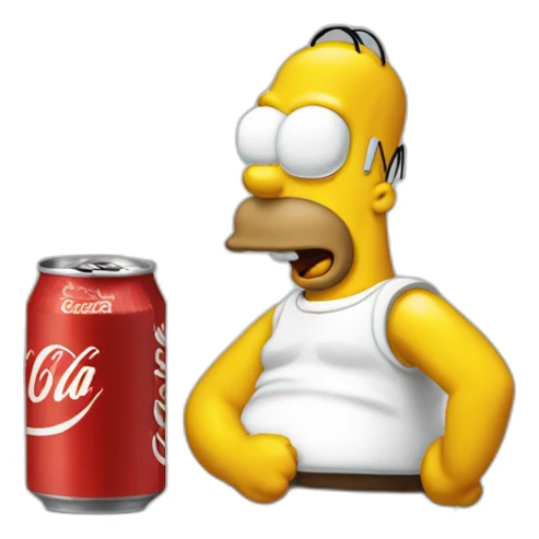Homer avec une canette de coca sticker