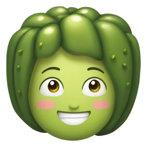 Cute little pickle that is smiling and has Rosie cheeks sticker