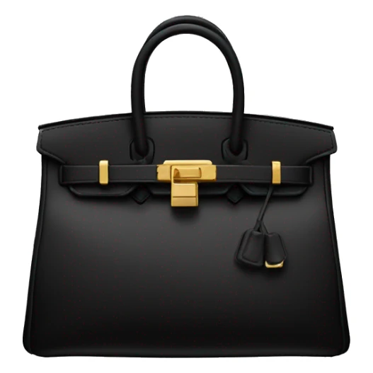 A black birkin bag with gold details sticker