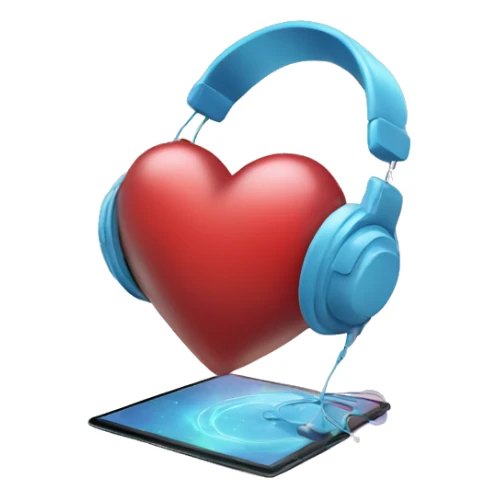 healing heart with headphones sticker