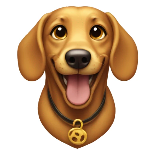 Creat a golden wiener dog smiling sticker