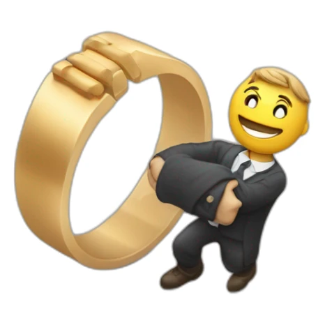 homme a genoux demande tiens une bague en main  sticker