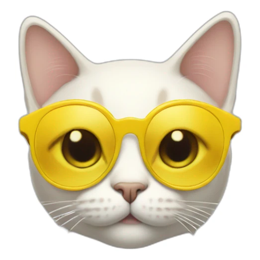 Cat with yellow glasses that holds and is cream sticker