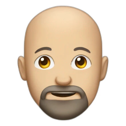 Bald man with beard popping head out of shed sticker
