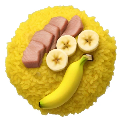 yellow rice with banana and meat sticker