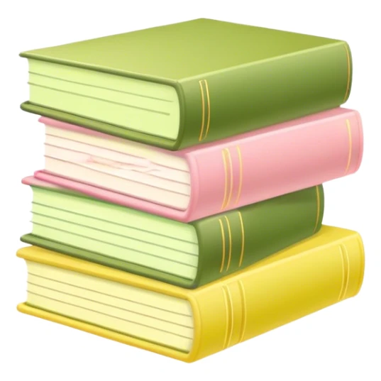 Pastel pink pastel yellow and matcha colored books sticker