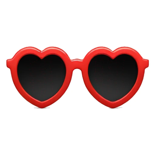 Red heart glasses with black lenses sticker