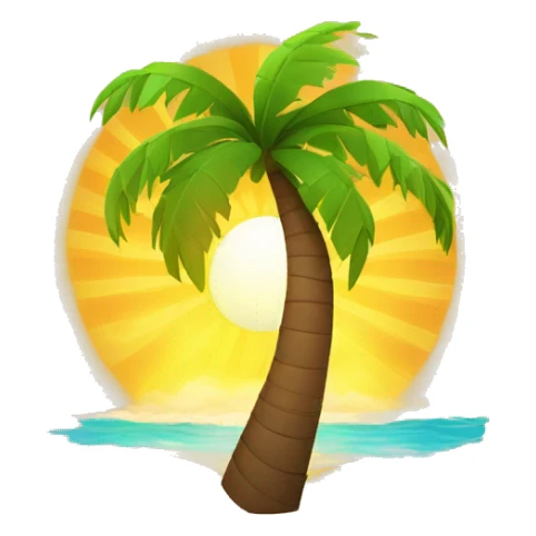 Palm tree wearing a barong tagalog and shades with the sun blaring in the background sticker