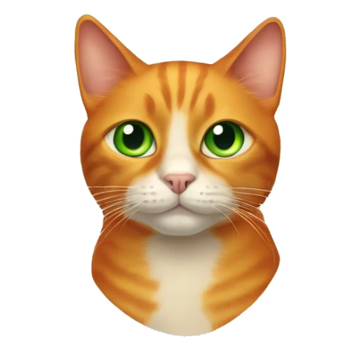 Orange cat with multicolored eyes. One eye is green and the other eye is brown. sticker