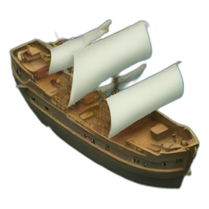 A SHIP IN SEA NEAR SMALL ISLAND sticker