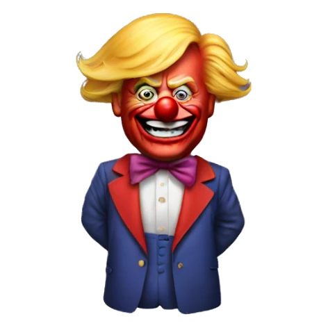 Donald trump dressed like a clown sticker