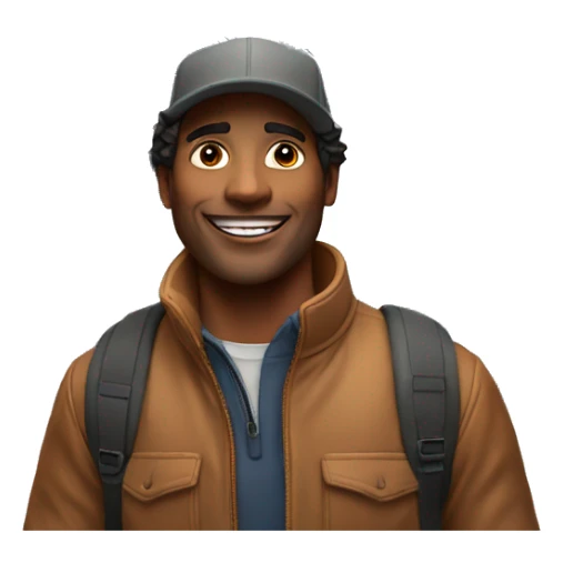 a man infront of the matterhorn mountain sticker