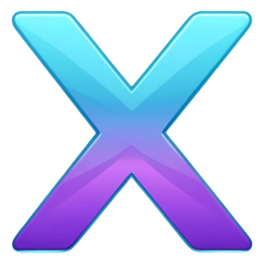 Purple and Cian symbol X twitter sticker