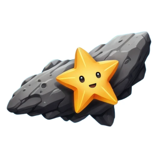 Asteriod emoji make it Falling like a shooting star sticker