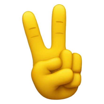 Yellow emoji all fingers down index and middle finger together up sticker