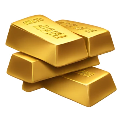 3 gold bars. Two on the bottom and one stacked on top   in the middle on top sticker