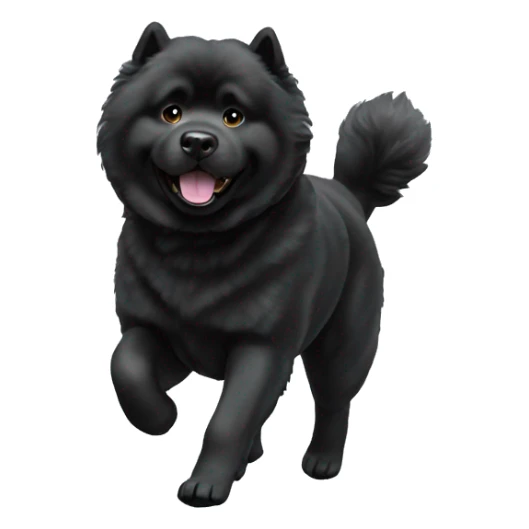 A prancing black chow dog playing in a snow storm  sticker