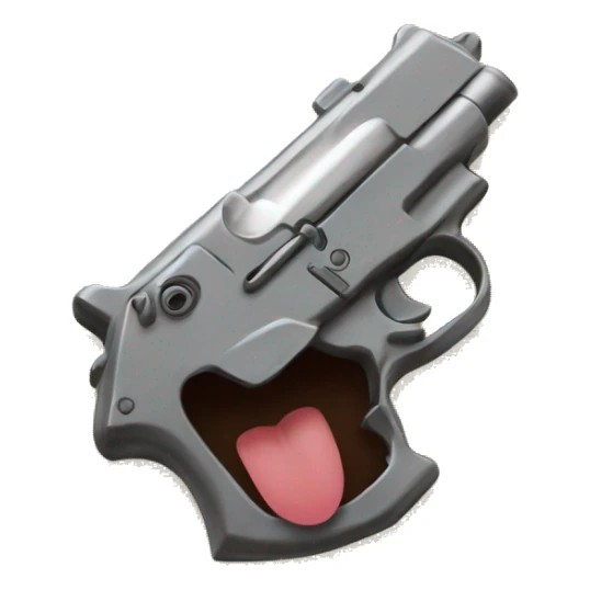 Emoji pistol mouth sticker