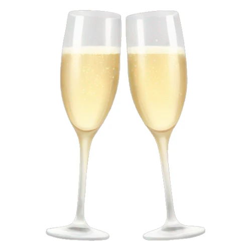 Two glasses of champagne cheering with burgundy bows sticker