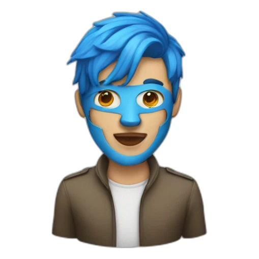 man,mask,bluehair sticker